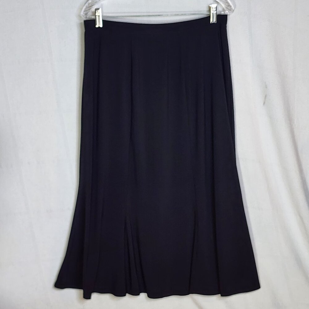 B-Slim Woman Black Poly Span Built in Slim Shorts Formal Mid Length Skort Sz 1X